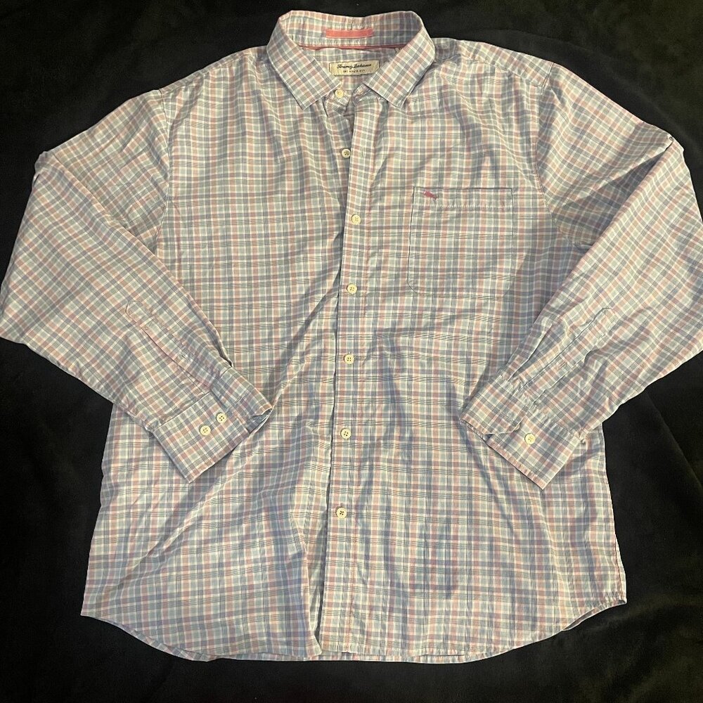 Tommy Bahama IslandZone Siesta Key Check Stretch Shirt XL - Picture 1 of 7